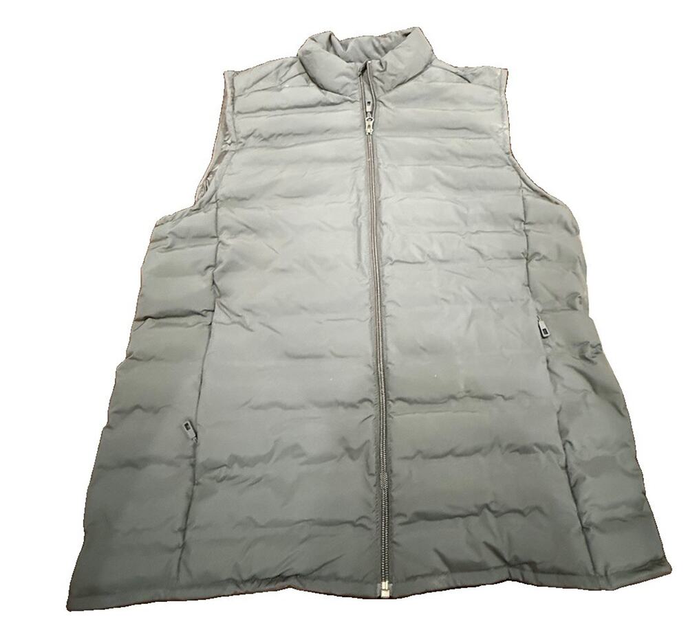 32 Degrees Heat Mens Medium Gray Puffer Vest Full Zip Lightweight Quilted